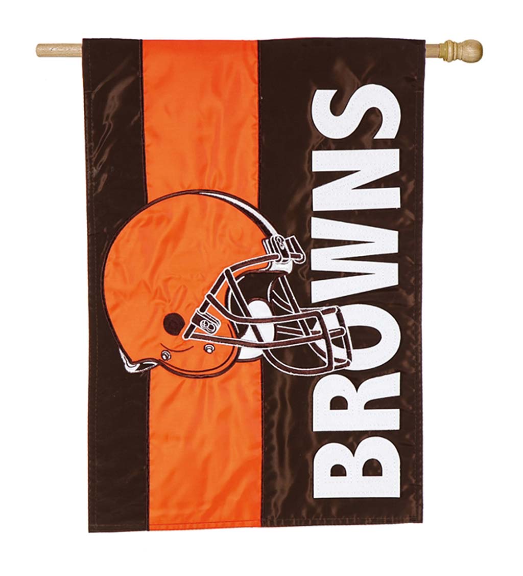 Double-Sided Embellished NFL Team Pride Applique House Flag - Cleveland Browns