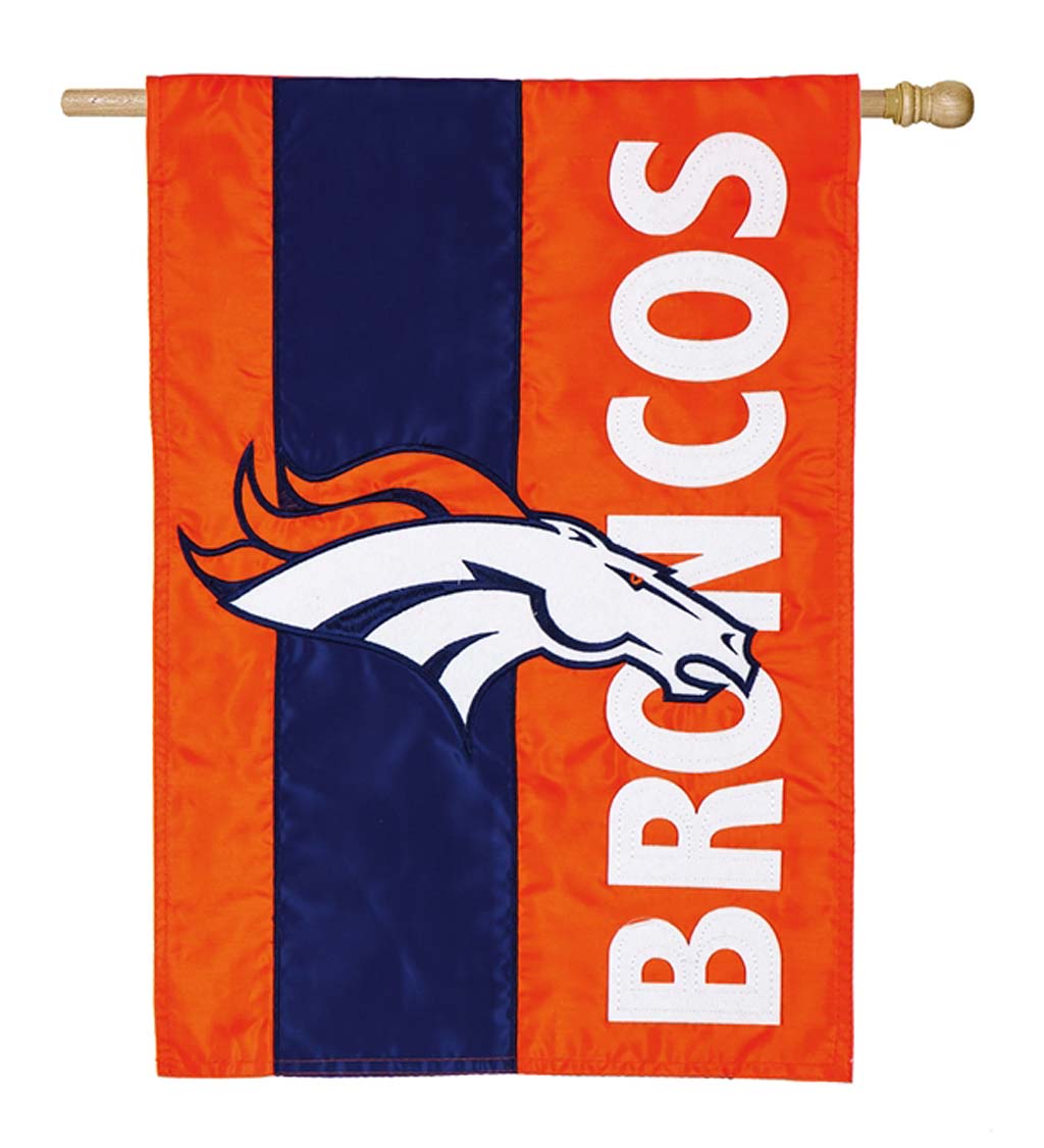 Double-Sided Embellished NFL Team Pride Applique House Flag - Denver Broncos