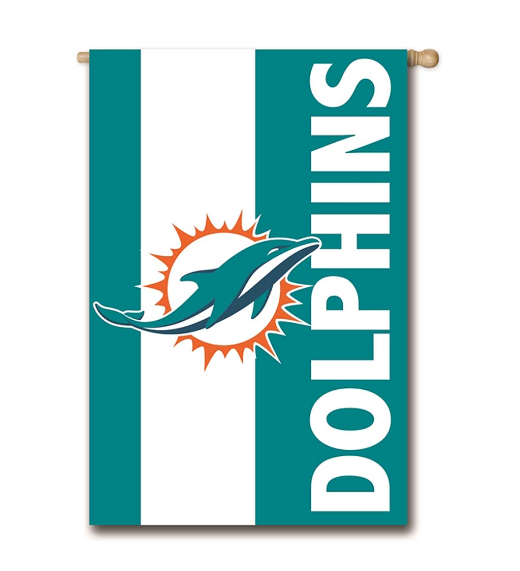 Double-Sided Embellished NFL Team Pride Applique House Flag - Miami Dolphins
