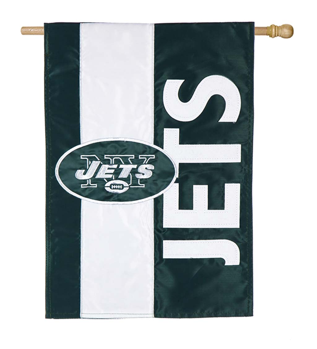 Double-Sided Embellished NFL Team Pride Applique House Flag - New York Jets