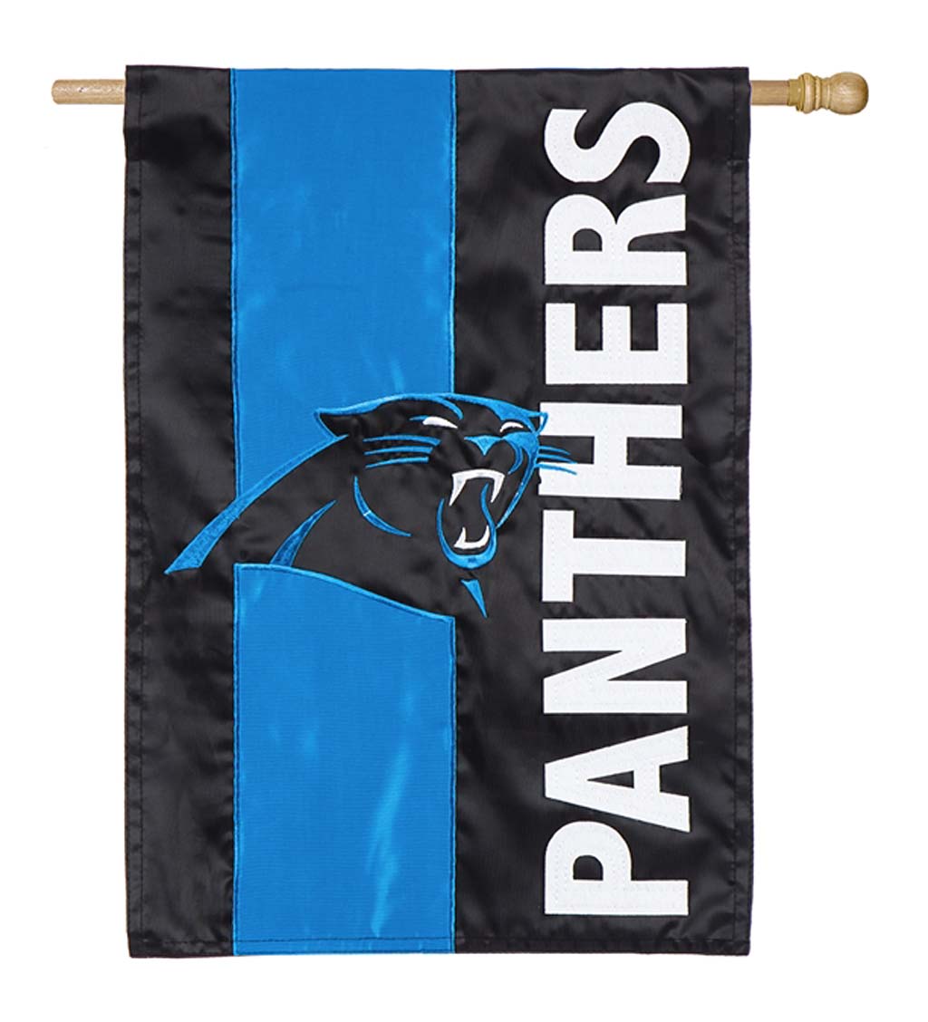 Double-Sided Embellished NFL Team Pride Applique House Flag - Carolina Panthers