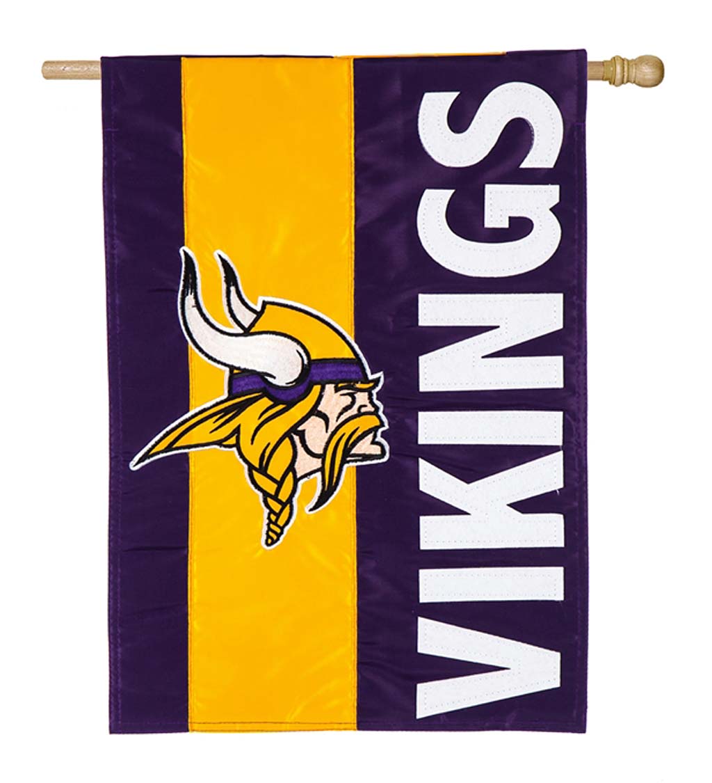 Double-Sided Embellished NFL Team Pride Applique House Flag - Minnesota Vikings