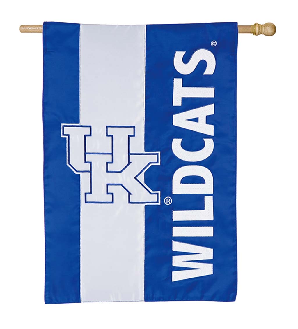 Double-Sided Embellished College Team Pride Applique House Flag - Univ of Kentucky