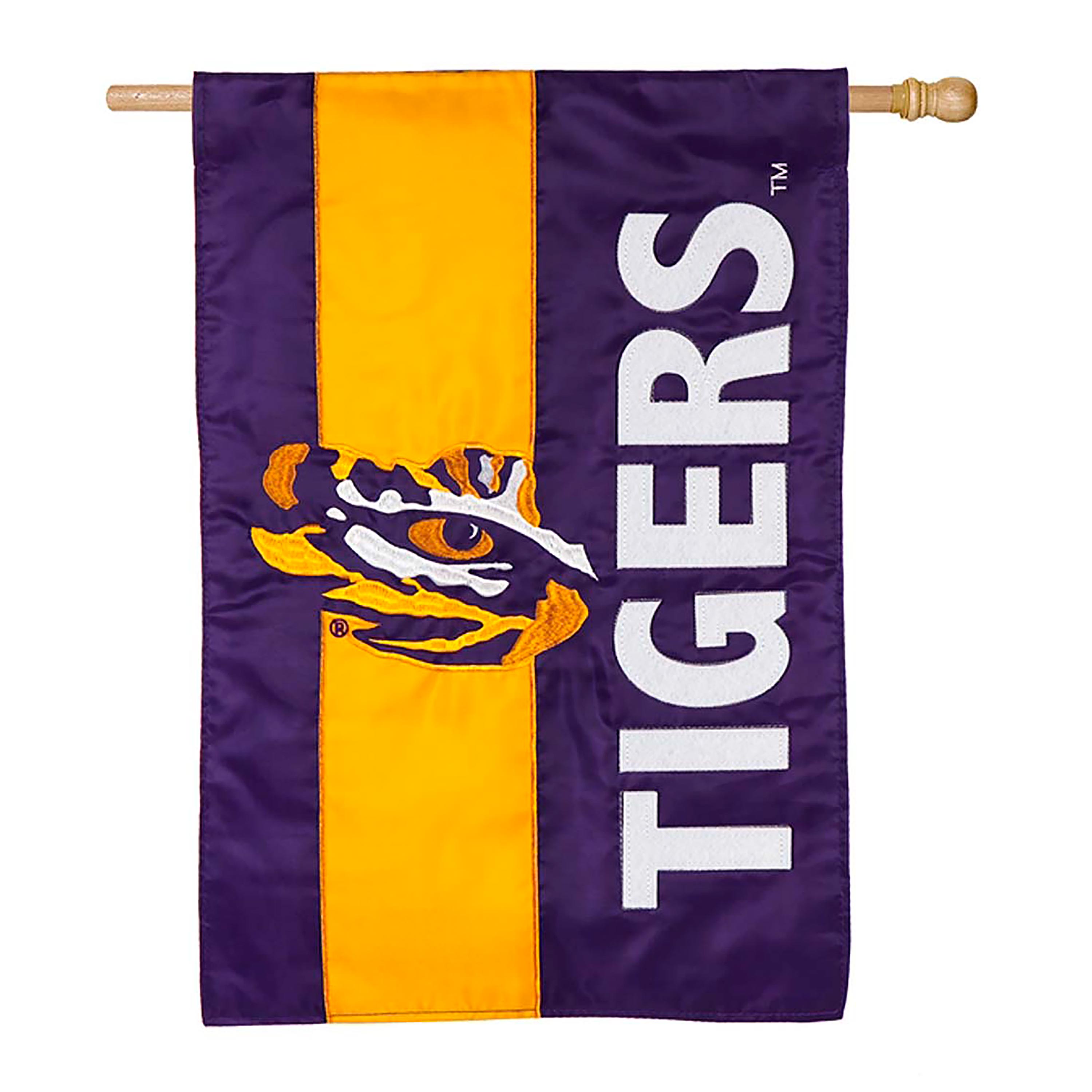 Double-Sided Embellished College Team Pride Applique House Flag - LSU