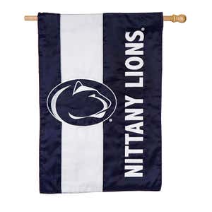 Double-Sided Embellished College Team Pride Applique House Flag - Penn State