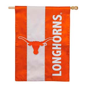 Double-Sided Embellished College Team Pride Applique House Flag - Univ of Texas