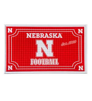 Indoor/Outdoor College Team Pride Embossed Doormat - Univ of Nebraska