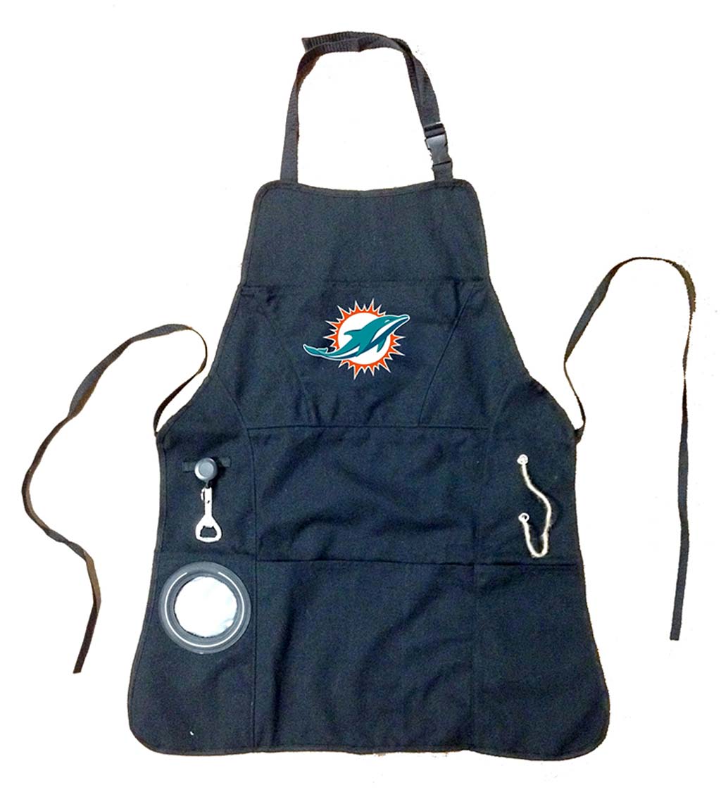 Deluxe Cotton Canvas NFL Team Pride Grilling/Cooking Apron - Miami Dolphins