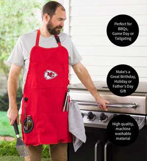 Deluxe Cotton Canvas NFL Team Pride Grilling/Cooking Apron - New York Giants