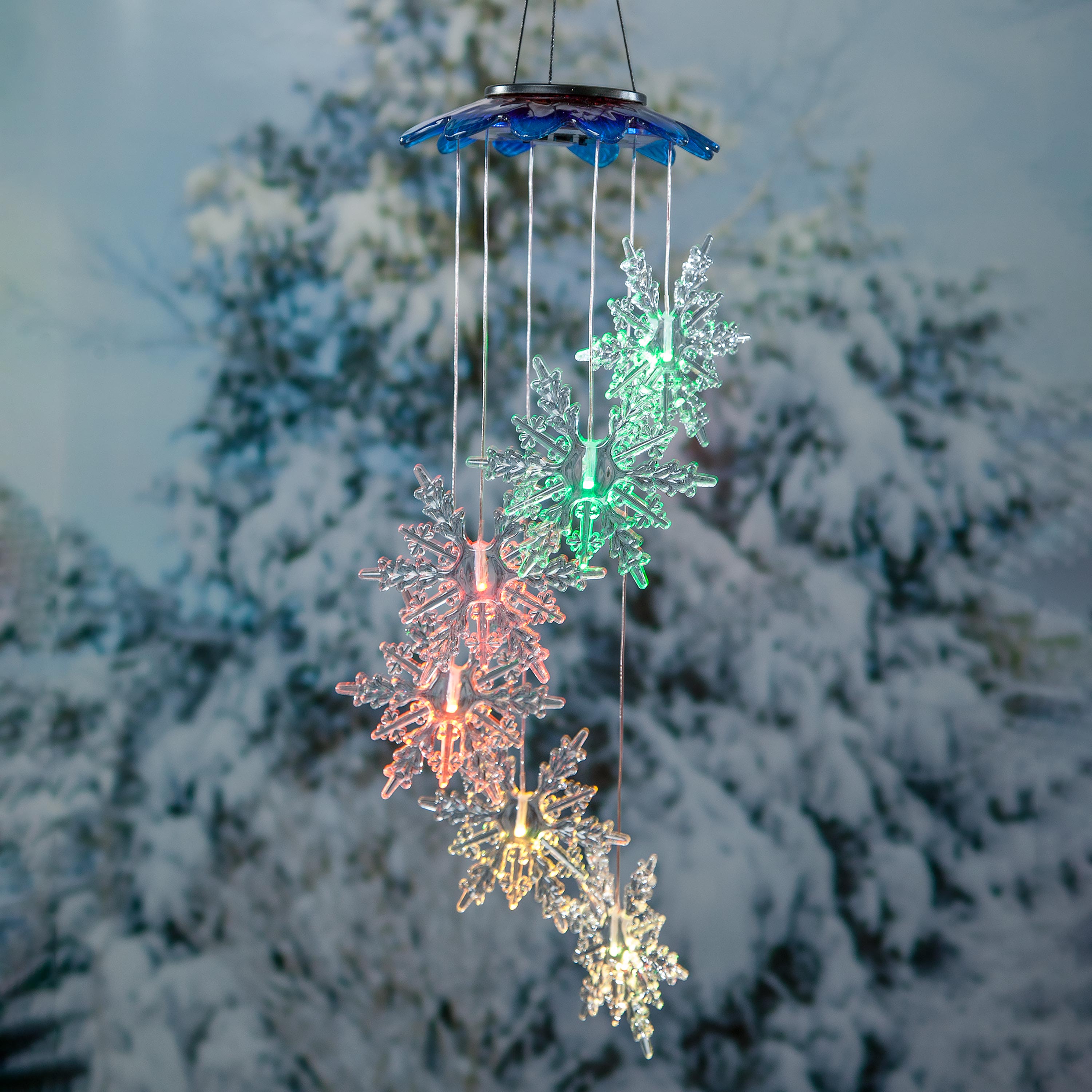 Color-Changing Solar Snowflakes Mobile