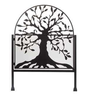 Metal Arched Stand-Alone Garden Gate with Tree of Life Design