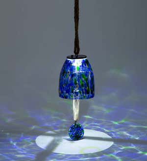 Solar-Powered Marbled Glass Bell