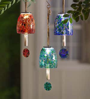 Solar-Powered Marbled Glass Bell