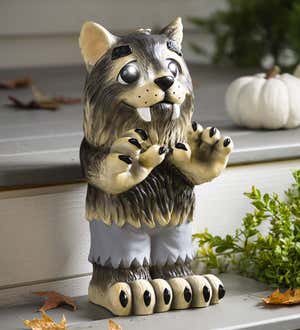 Indoor/Outdoor Lighted Werewolf Halloween Statue