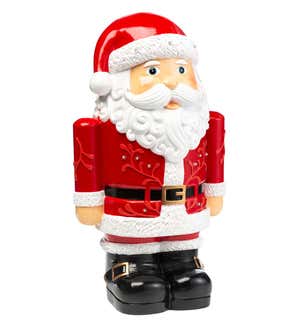 Indoor/Outdoor Lighted Christmas Santa Claus Shorty Statue - White