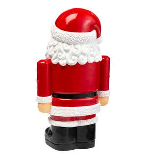 Indoor/Outdoor Lighted Christmas Santa Claus Shorty Statue - White