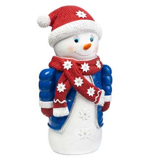 Indoor/Outdoor LED Light-Up Snowman Shorty with Winter Coat and Hat