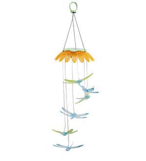 Color Changing Flower Top Solar Garden Mobile - Hummingbird