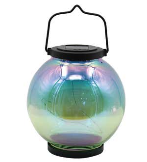 Round Iridescent Ombre Lantern - Green