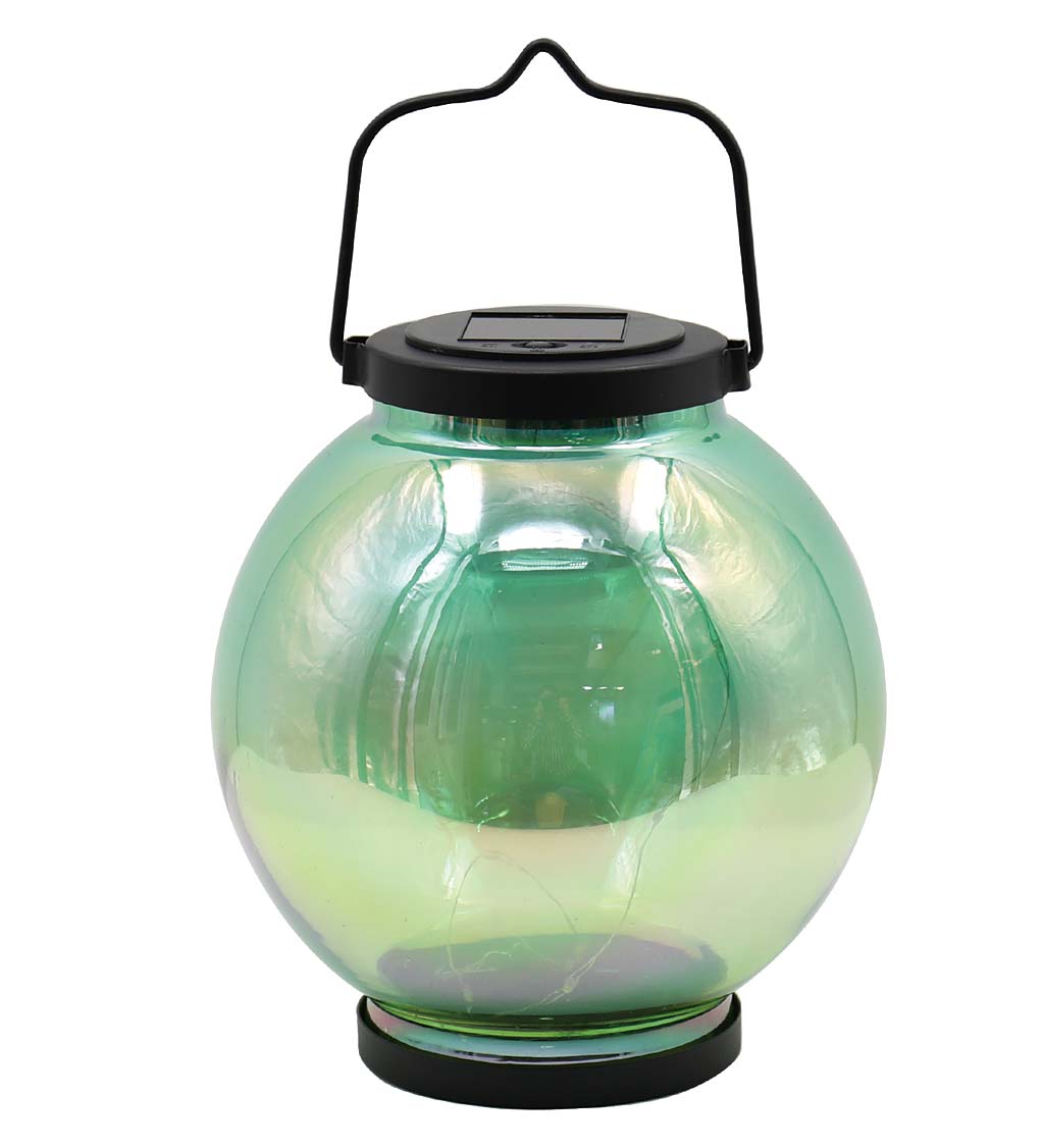 Round Iridescent Ombre Lantern - Green
