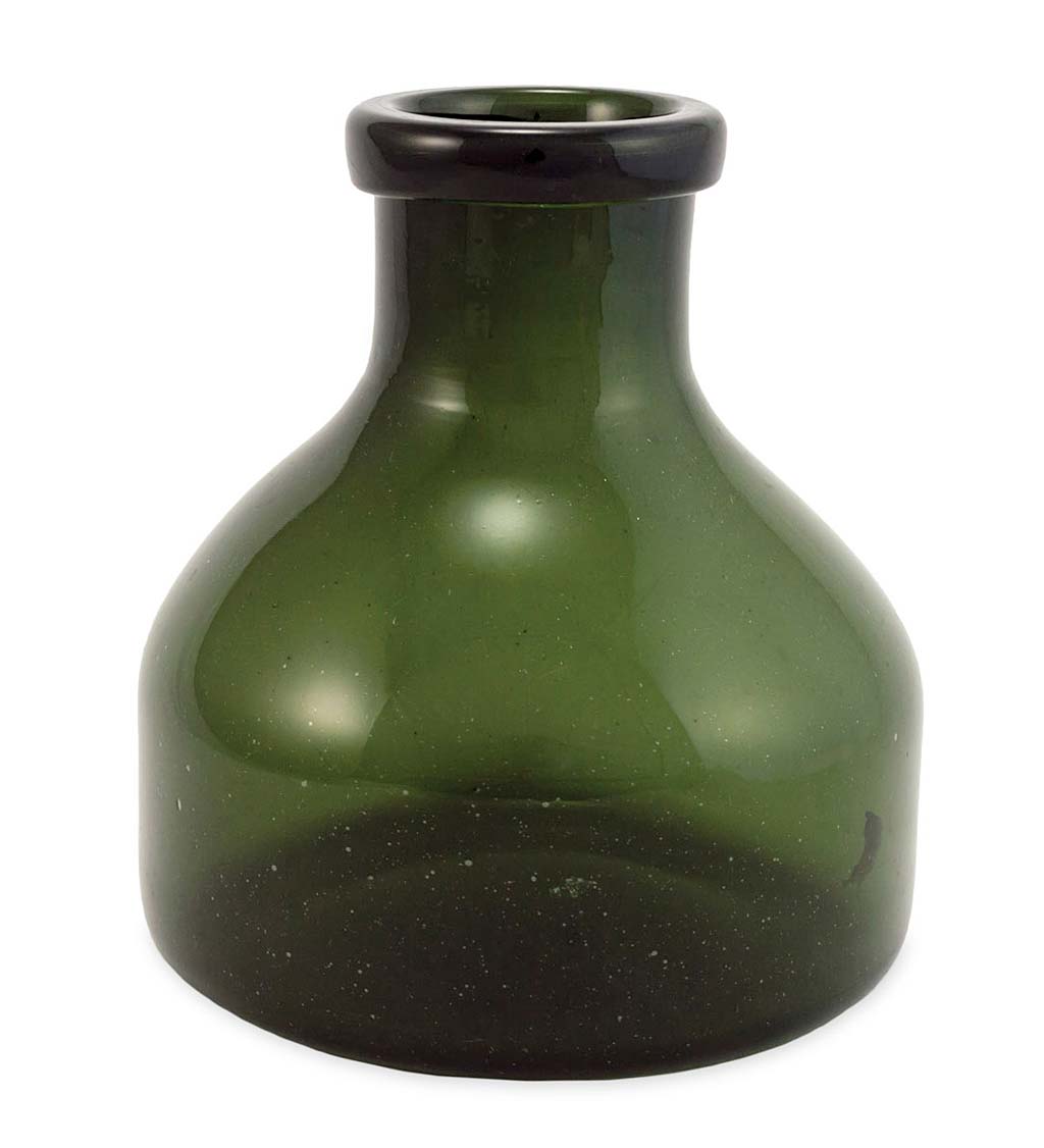 Large Recycled Green Glass Apothecary Vase