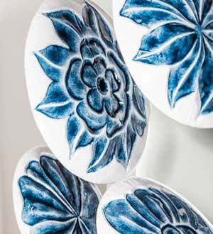 Floral Embossed Decorative Plates Wall Decor