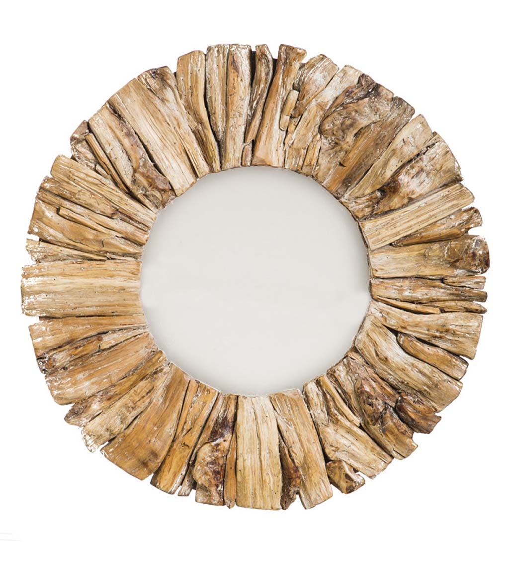 Circular Drift Wood Mirror