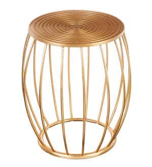 Casted Aluminum Stool with Gold Finish - Gold