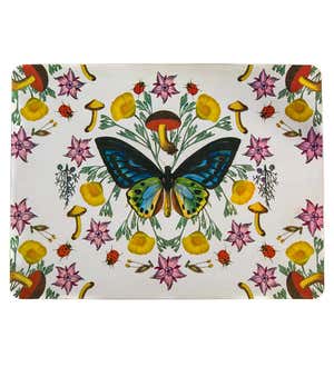 Set of Four Butterflies TV Trays with Stand