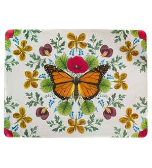Set of Four Butterflies TV Trays with Stand - Butterfly