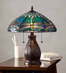 Allendale Dragonfly Tiffany Stained Glass Table Lamp