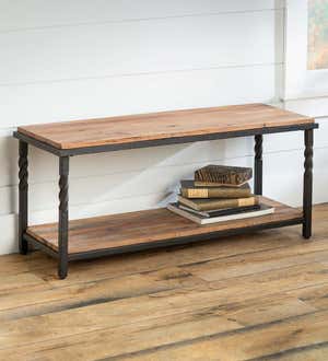 Deep Creek Bench/Table with Metal Frame and Rustic Wood Surfaces