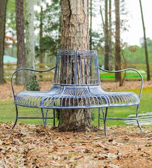 Metal Curved Wrap-Around Tree Bench