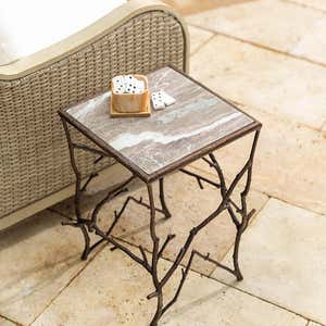 Indoor/Outdoor Branchwater Accent Table with Marble Top
