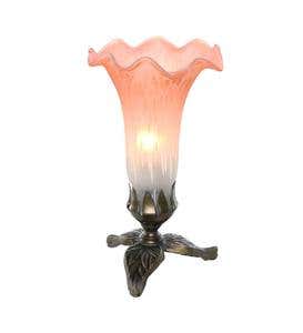 Hand-Painted Lily Accent Lamps, Set of 3