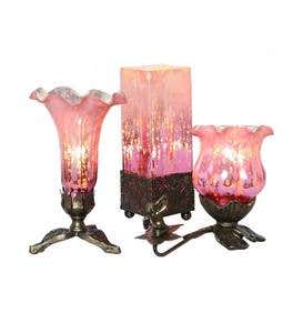 Mercury Glass Accent Lamps, Set of 3 - Purple