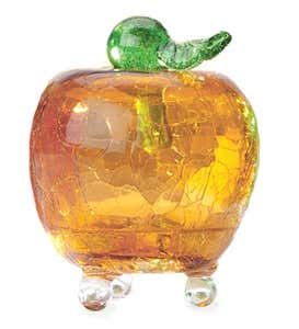 Handmade Crackle Glass Apple Fruit Fly Trap - Amber