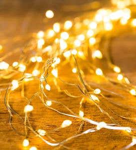 Firefly Bunch Lights, 640 Warm White LEDs on Bendable Wires, Electric, 6'2"L - Copper