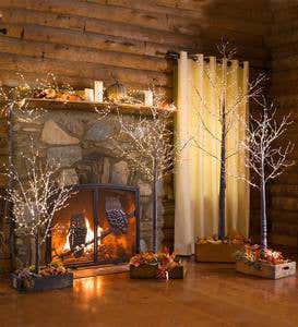 Lighted Holiday Birch Accents