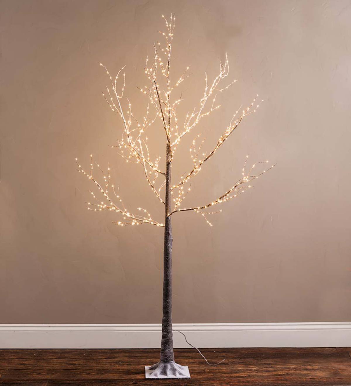 Large Lighted Holiday Birch Tree Accent - Brown