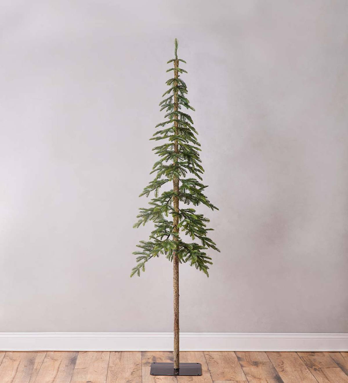 Large Downswept Slim Alpine Christmas Tree, 82"H