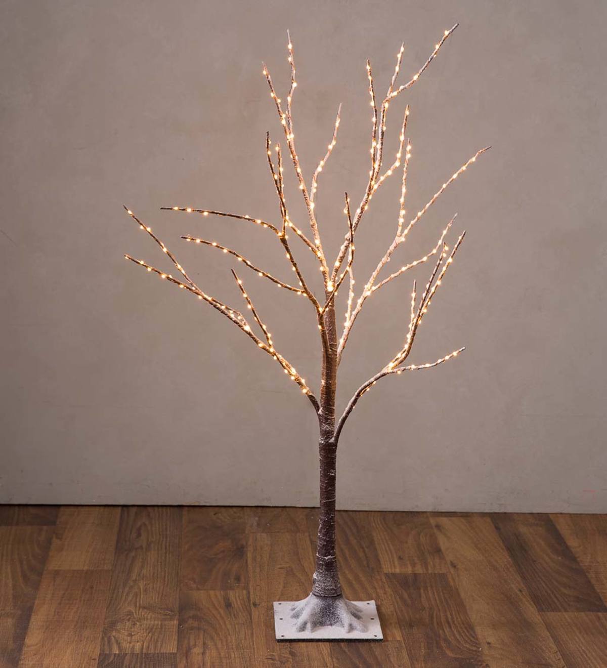 Small Indoor/Outdoor Birch Tree with 300 Warm White Lights - Brown