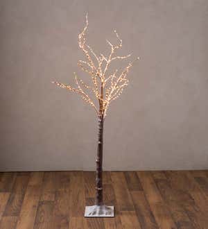 Medium Indoor/Outdoor Birch Tree with 400 Warm White Lights - Brown