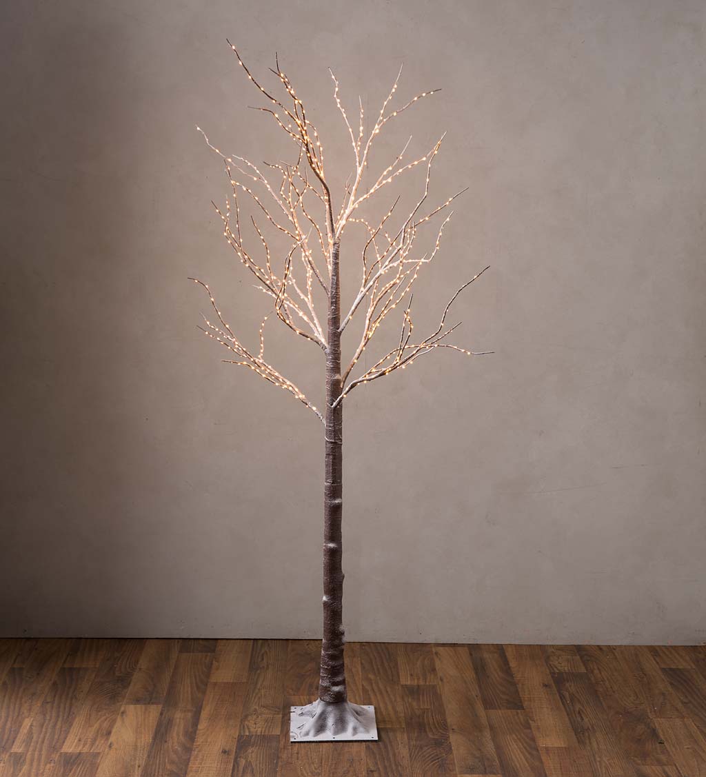 Wind & Weather Extra Large Indoor/Outdoor Birch Tree with 750 Warm White Lights - Brown