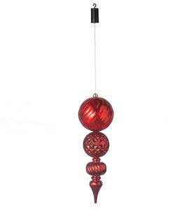 Indoor/Outdoor Lighted Large Shatterproof Holiday Finial Hanging Ornament