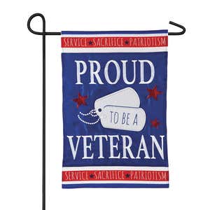 Proud Veteran Americana Garden Flag
