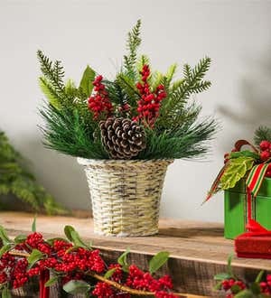 Berry and Pinecone Tabletop Decor
