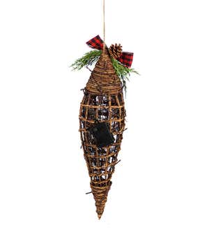 Festive Lighted Hanging Cone Ornament
