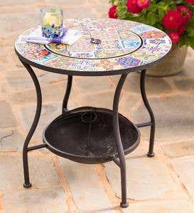 Mosaic Tile Convertible Fire Pit/Side Table