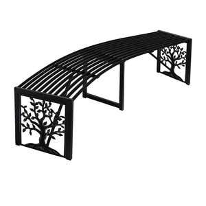 Curved Tree of Life Backless Bench - Black